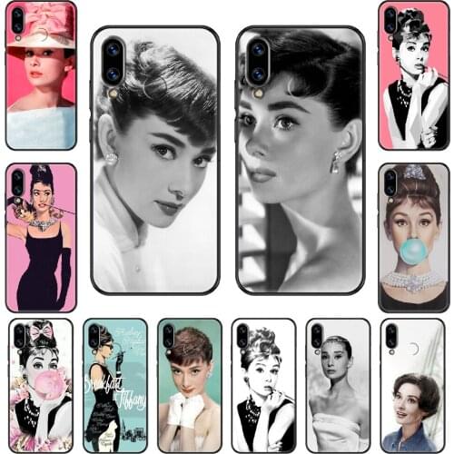 Audrey Hepburn Phone case For Huawei Honor Mate 5 7 8 9 10 20 i A X Lite Pro black silicone cover fashion prime 3D hoesjes art