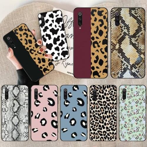 Black White Cow Snake Leopard Print Phone Case for Xiaomi Mi Note 10 Lite Mi 9T Pro xiaomi 10 10 CC9 Pro 9SE