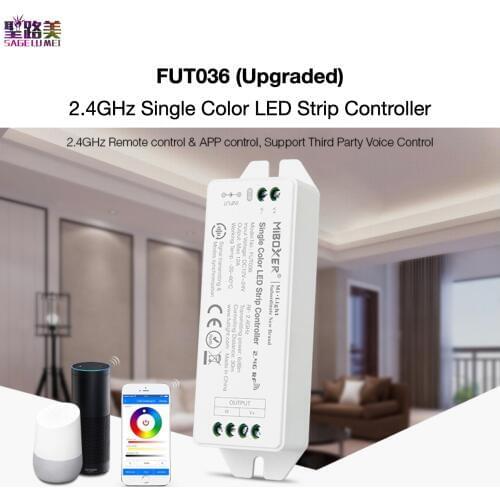 FUT036 (Upgraded) 2.4GHz Single Color LED Strip Controller DC12V~24V Smartphone APP 2.4GHz RF Control MiBOXER Mi-Light
