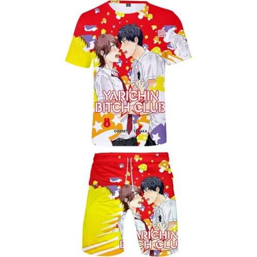 2021 Yarichin Bitch Club - 3D Print Beach Shorts Sets Cool Shorts Two Piece Set Summer Sports Suits For Boys Parent-child outfit