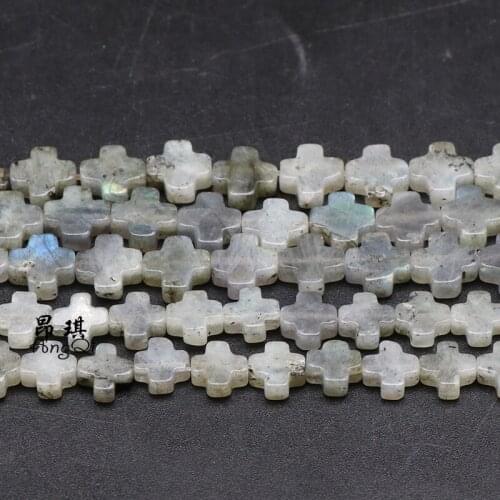 Natural Stone Cross Shape Laboradorite Loose Beads 8mm 10mm Pick Size For Jewelry Making DIY Bracelet Necklace Accessories 15
