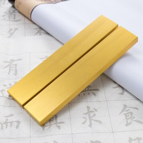 Brass Paperweights Portable Paperweights 2pcs Small Creative Chinese Tradtional Calligraphy Pen Ink Painting Paper Weight