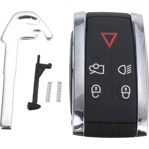 Mayitr 1pc 5 Buttons Remote Car Key Fob Case Replacement Key Shell Protector+Uncut Blade For Jaguar X XF XK XKR X-Type S-Type