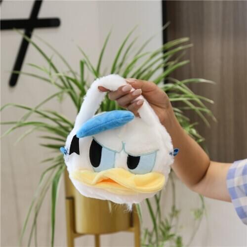 Disney cartoon Donald Duck plush shoulder bag girl children messenger bag fashion handbag mobile phone bag