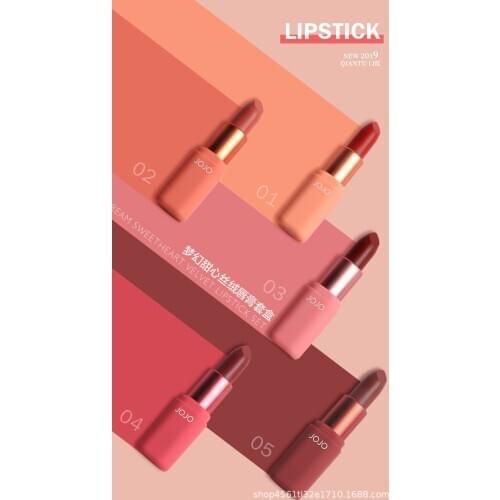 Matte Lipstick Set 5pcs/lot Waterproof Nutritious Velvet lip stick Red Tint Nude batom women fashion lips makeup se