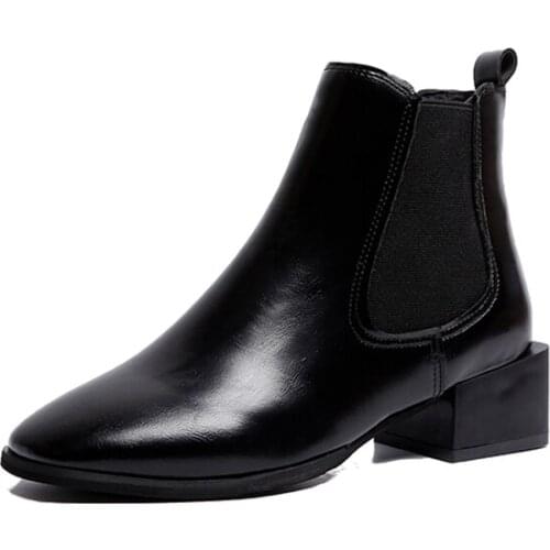 2018 new Chelsea breeches, flat-bottomed autumn and winter plush boots, Korean version of Martins coarse-heeled cotton boots