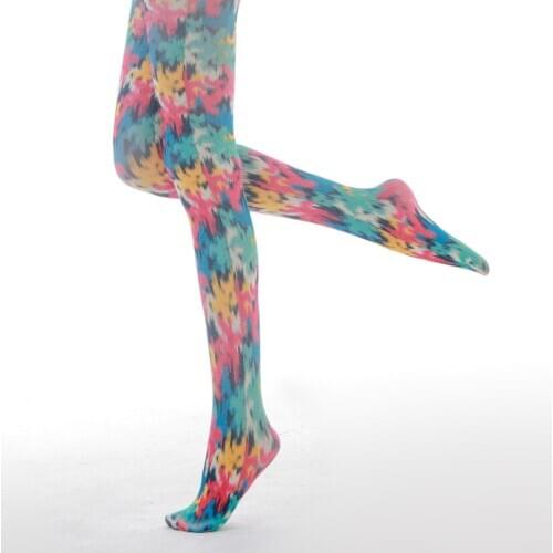 New designs Pantyhose Womens Creative Painting Stockings Leaf Patterned Print Tights