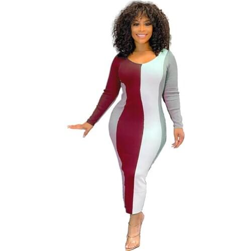 Casual Print V-neck Nightclub Mid Dress