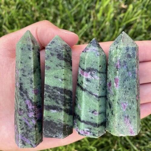 Natural Zoisite tower Quartz Crystal Point anyolite Single Terminated Tower Chakra Healing Gemstone Home Decor 1pc