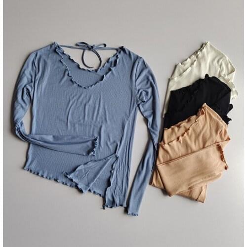 Sexy Women Sport Shirts Solid Color High Elastic Gym Yoga Top Running Breathable Long sleeve T-Shirt