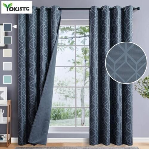 YokiSTG Blackout Geometric Curtain Thermal Insulation Modern For Bedroom Living Kitchen Window Decoration Regular Cubic Curtains