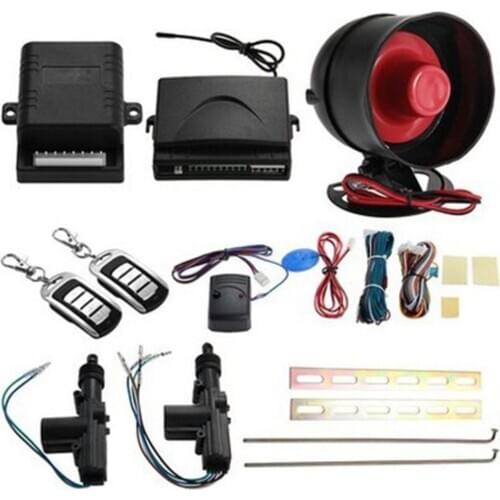 Universal Vehicle Remote Central Lock Keyless Entry System 2 Car Door Remote Central Locking Kit + Anti-theft Alarm Tool Set