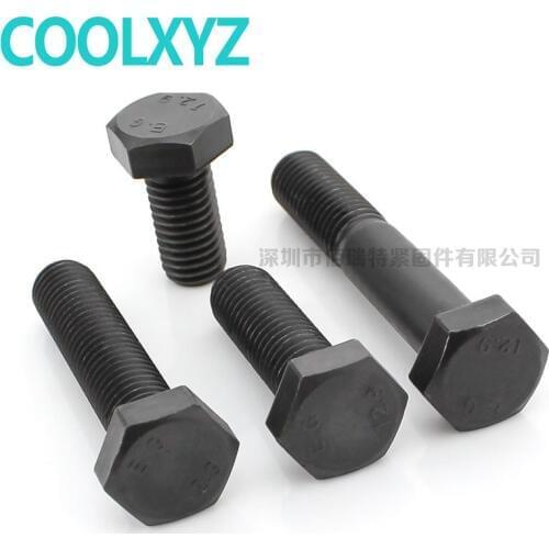 12.9 grade hex head screw alloy steel high strength hex head full tooth bolt M5 M6 M8M 10 5Pcs