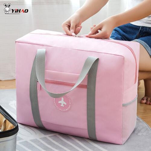 YIHAO 45*35*17CM Foldable Large Travel Bag Women Waterproof Big Duffel Bags Suitcase Weekend Bag Travel Organizer Storage Bags