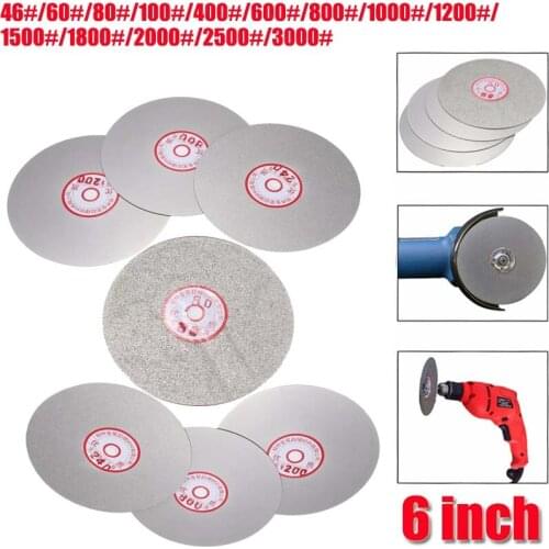 1Pc 6" Diamond Polishing Disc Flat Lap Parallel Grinding Wheel 46/60/80/100/400/600/800/1000/1200/1500/1800/2000/2500/3000 Grit