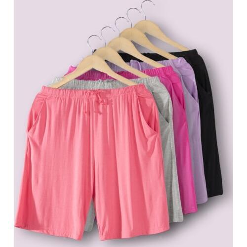 Women fashion Modal cotton bamboo fibre shorts sleep bottoms two size female loose pajama pants casual nightgown