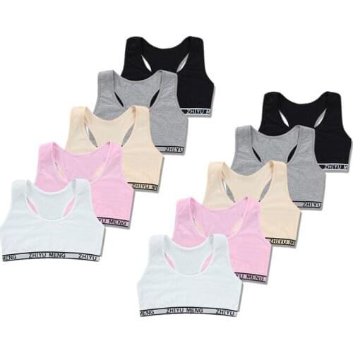 Girl Training Linen Soft Brassiere Underwear Kids Crop Tops Sport Children Topic 8-14Y