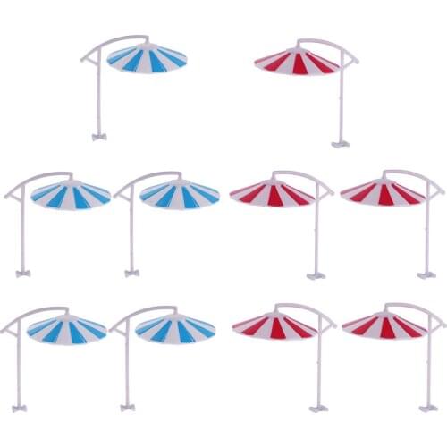 10pcs Hanging Parasol Plastic Miniature Model for Decoration Landscape Train