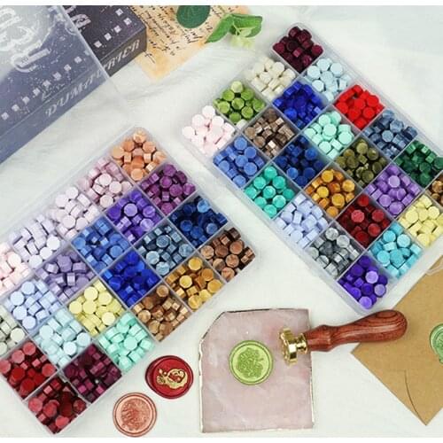 200Pc Wax Seal Stamp Kit Wedding Invitation Scrapbooking Material Retro Octagon Beads Craft Decor Card Supplies Making Tool 2021