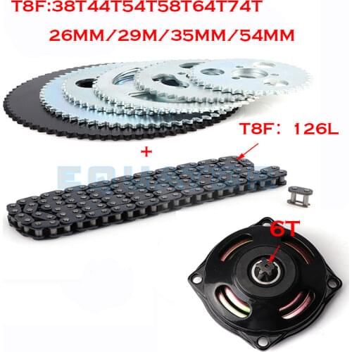 47cc 49cc 2 stroke Drive System T8F Chain with Gear Box And Rear Sprocket Fit Mini Moto Pocket Bike