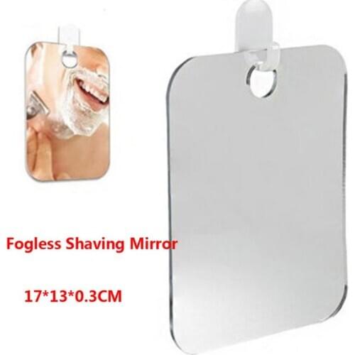 Acrylic Anti Fog Shower Mirror Bathroom Fogless Fog Free Mirror Washroom Travel Shaving Mirror 13*17cm Bathroom Accessories