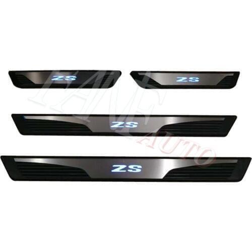 Car Styling Stainless Steel Led Door Sill Scuff Plate Guard Sills Protector Trim For MG ZS