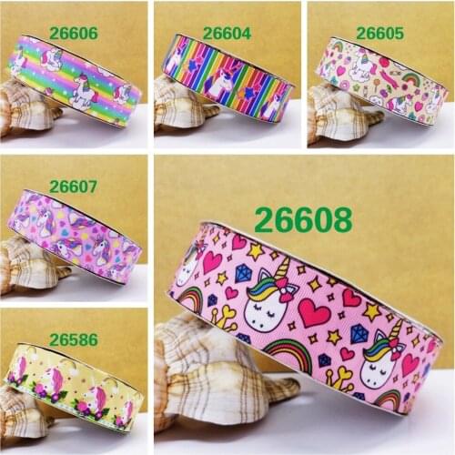 Free shipping 50 yard cartoon Printed grosgrain ribbon 26608