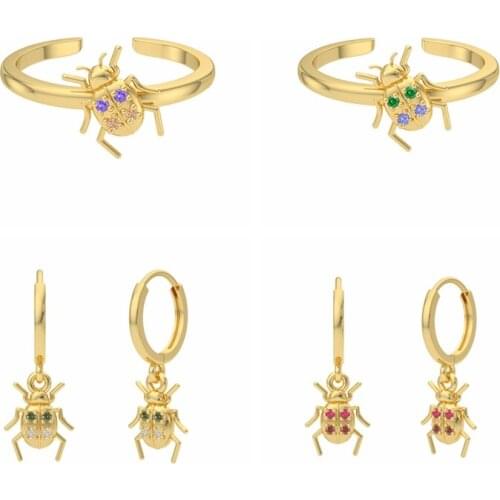 CANNER Beetle Series 925 Sterling Silver Ear rings For Women Men Dropping Oil Ladybug Huggie Earrings 2021 Trend anillos joyero