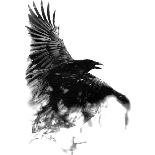Black Raven Temporary Waterproof Tattoos Sticker Harajuku henna Tattoo Women Animal Tattoo Crow Temporary tatoo men