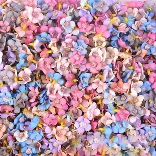 50pcs Daisy Flower Head Mini Silk Flower Artificial Wreath Home Wedding Decoration DIY Wreath Headdress Fake Flower Decoration