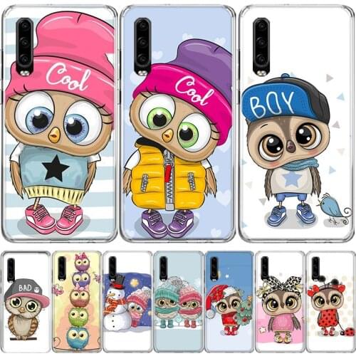 Baby Cute Owl Lover Cartoon Candy Phone Case For Huawei Mate 30 20 10 P40 P30 P20 P10 Pro Lite P Smart Z Plus 2019 2018 Cover Co