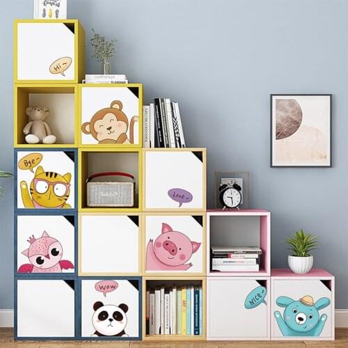 Door decoration stickers Childrens room wardrobe door stickers can be removed, animal background stickers bedroom decor