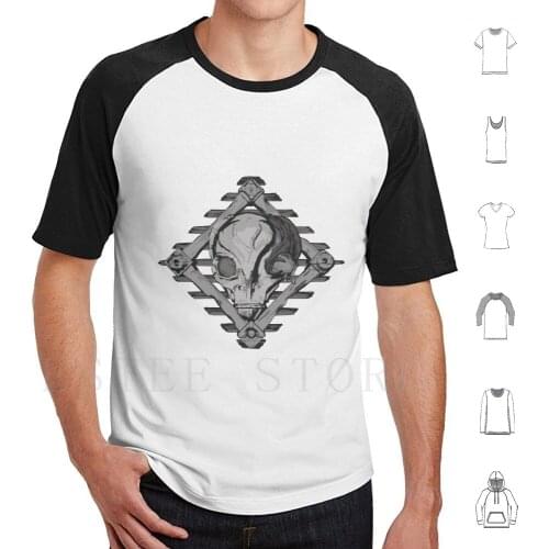 Face From Planet T Shirt Cotton Men DIY Print Shooter Outfit Cartoon Comic Head Hunter Fx Black White Design Vector