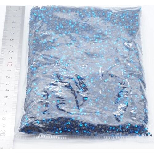 Capri Blue Wholesale Large Bulk Packing High Quality Shiny Stones Size SS6 SS10 SS16 SS20 SS30 Black Hotfix Rhinestones