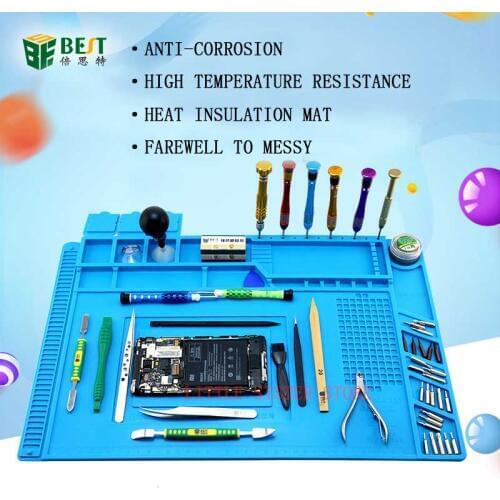 S-160 45x30cm Soldering Station Iron Phone PC Computer Repair Mat Magnetic Heat Insulation Silicone Pad Desk Platform