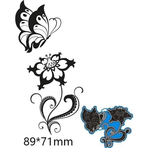 89*71mm flower and butterfly new Metal Cutting Dies for decor card DIY Scrapbooking stencil Paper Album template Dies