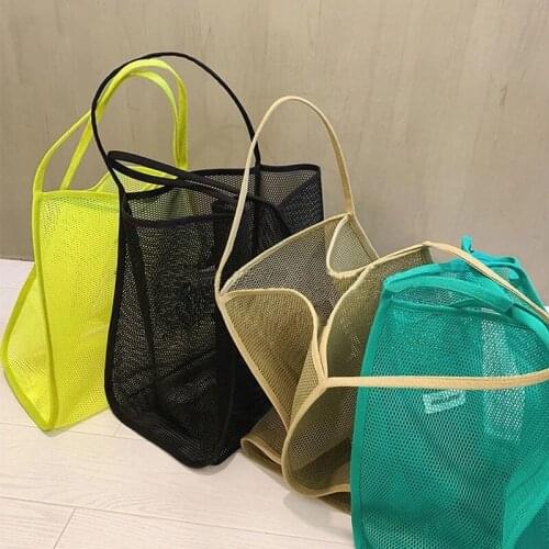 Fashionable Lightweight All-match Shopping Bag Beach Net Bag Womens 2021 New Ins Wind Transparent Mesh Single Shoulder Bag
