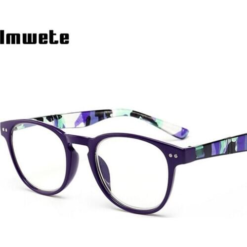Imwete Vintage Reading Glasses Round Women Glasses for Farsightedness Male Clear Presbyopia Diopter +1.0 +2.0 +3.0 +4.0