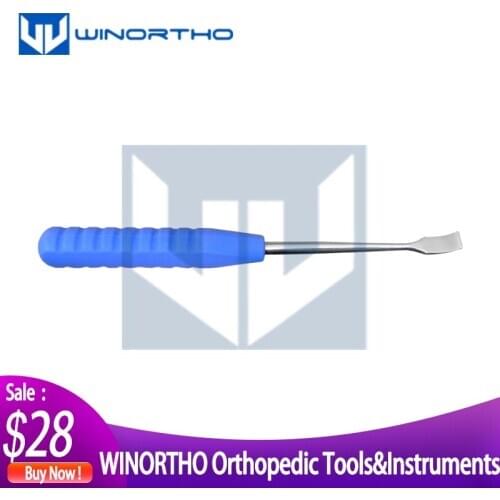 AO Type Periosteal Elevator orthopedic instruments veterinary 180mm Long Curved 6mm Square Ended Tip