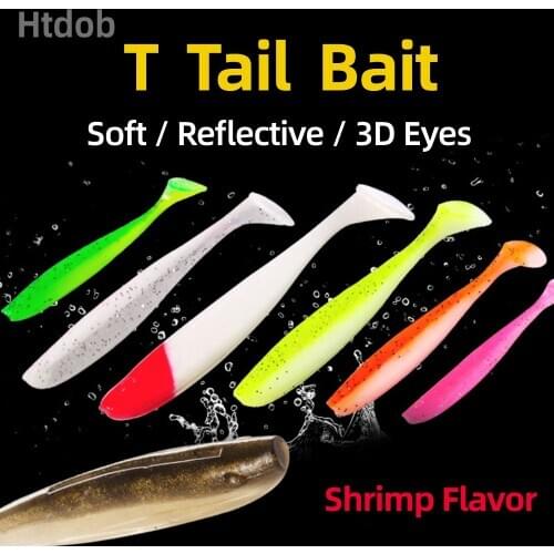 20Pcs/Bag Fishing Lures SwimBaits 7cm 5cm Silicone Artificial Double Color Wobblers Carp Fishing Soft Lures Ice Fishing Lure