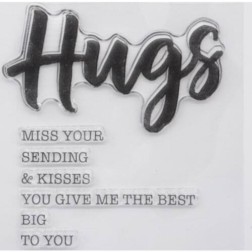 Hugs text Transparent Clear Silicone Stamps for DIY Scrapbooking/Card Making/Kids Fun Decoration Supplies