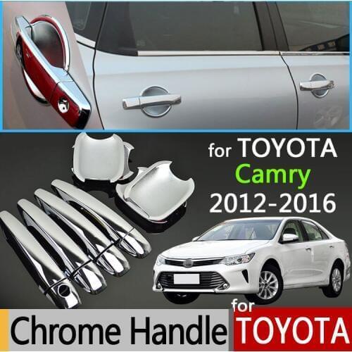For Toyota Camry XV50 2012-2017 Luxurious Chrome Door Handle Covers Accessories Stickers Car Styling 2013 2014 2015 2016 Aurion