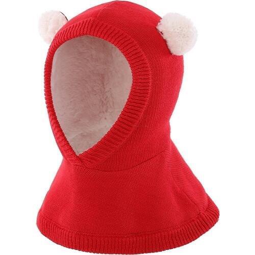 Connectyle Toddler Boys Girls Warm Cotton Winter Hat Windproof Earflap Soft Sherpa Lined Hood Cowl Scarf Beanies Kids Ski Hats