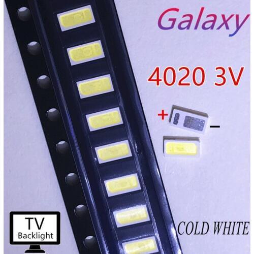 AOT LED 100pcs/LOT Backlight 0.5W 3V 4020 48LM Cool white LCD Backlight for TV TV Application 4020C-W3C4