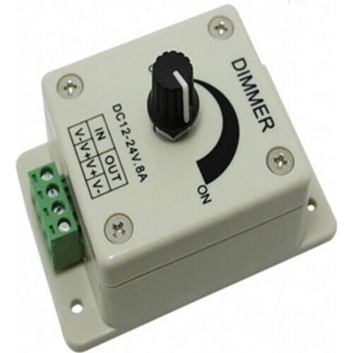 LED Dimmer DC12V~24V 8A Manually Rotation Switch Dimmer Controller for LED Strip