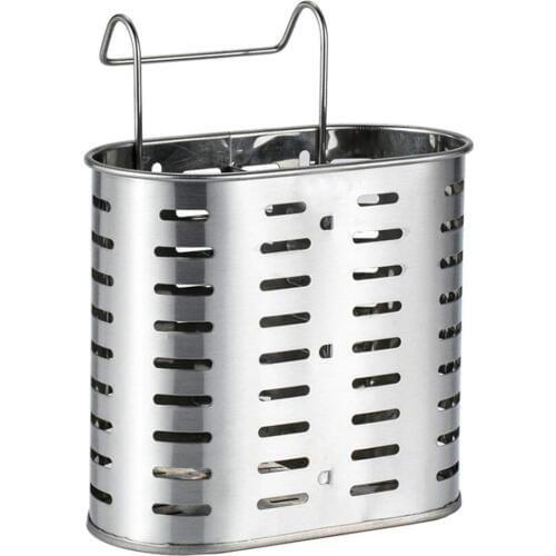 Stainless Steel Hanging Chopsticks/Spoon/Fork/Knife Drain Basket Cutlery Hanging Vertical Storage Drainer