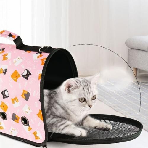 Eight-hole Breathable Cat Dog Bag Portable Outdoor Pet Shoulder Bag Folding Pet Carrier Backpack For Teddy Bichon Pet Supplies