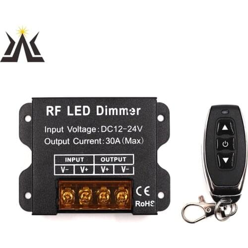 High Power 360W 30A Remote Controller LED Dimmer 12V 24V DC Dimming Device for LED Strip Light Lamp Signgle Brightness Regulator