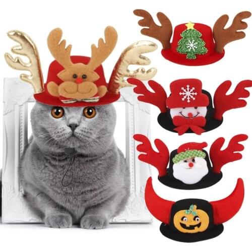 Funny Halloween Pet Accessories Bat Pumpkin Dog Hat Cute Christmas Pet Supplies Cat Accessories Cat Hat Santa Claus Elk Dog Hat