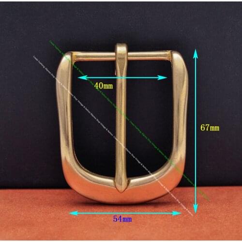 Western cowboy heavy solid brass leathercraft accessories single prong pin round belt buckle replacement fit 40mm strap